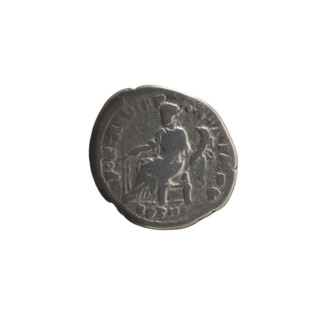 Denarius of Marcus Aurelius (121–180; Roman emperor 161–180). Obverse: Head of Marcus Aurelius with