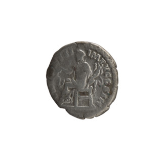 Denarius, Marcus Aurelius (121–180; Roman emperor 161–180). Obverse: Head of Marcus Aurelius with