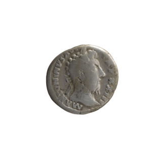 Denarius, Marcus Aurelius (121–180; Roman emperor 161–180), issuer. Obverse: Head of Marcus