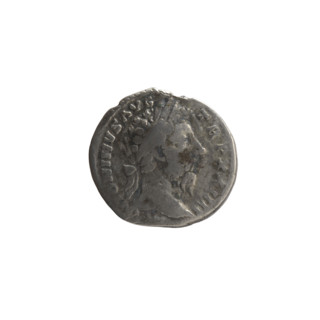 Denarius, Marcus Aurelius (121–180; Roman emperor 161–180), issuer; obverse: head of Marcus
