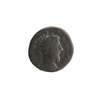 Denarius of Marcus Aurelius (121–180; Roman emperor 161–180), struck 169–170. Obverse: head of