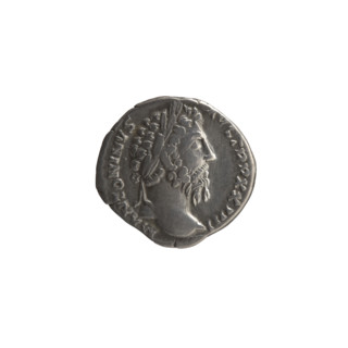 Denarius, Marcus Aurelius (121–180; Roman emperor 161–180), issuer. Obverse: Head of Marcus