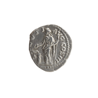 Denarius of Marcus Aurelius (121–180; Roman emperor 161–180), 169–170. Obverse: Head of Marcus