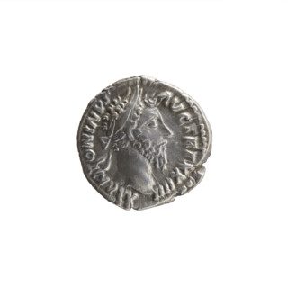 Denarius, Marcus Aurelius (121–180; Roman emperor 161–180), issuer; head of Marcus Aurelius with