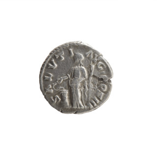 Denarius, Marcus Aurelius (121–180; Roman emperor 161–180), 169–170. Obverse: head of Marcus