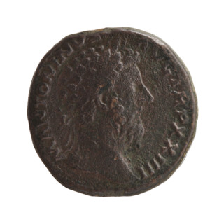 Sestertius of Marcus Aurelius (121–180; Roman emperor 161–180), issuer: Marcus Aurelius — obverse: