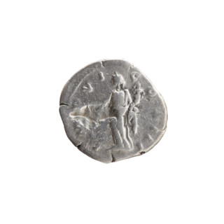 Denarius of Marcus Aurelius (121–180; Roman emperor 161–180). Obverse: head of Marcus Aurelius with