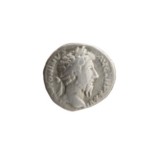Denarius, Marcus Aurelius (121–180; Roman emperor 161–180), issuer. Obverse: Head of Marcus