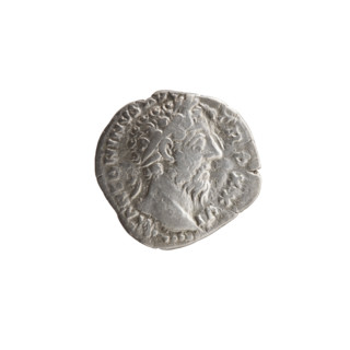Denarius of Marcus Aurelius (121–180; Roman emperor 161–180), 171–172. Obverse: Head of Marcus