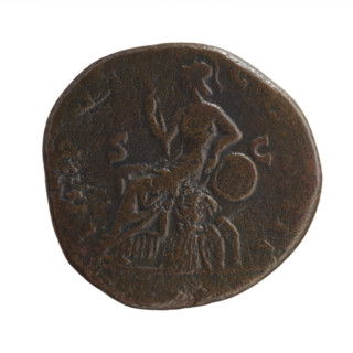 Sestertius of Marcus Aurelius (121–180; Roman emperor 161–180), issuer Marcus Aurelius; obverse: