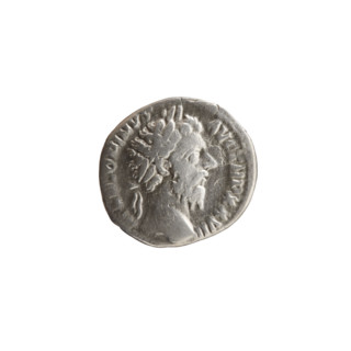 Denarius of Marcus Aurelius (121–180; Roman emperor 161–180), obverse: head of Marcus Aurelius with