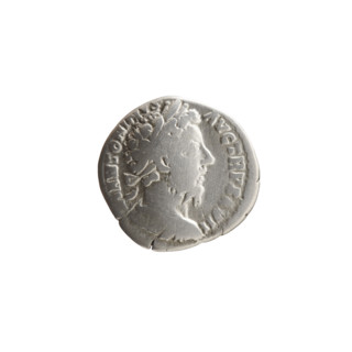 Denarius of Marcus Aurelius (121–180; Roman emperor 161–180), 172–173. Obverse: Bust of Marcus