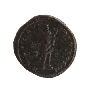 Dupondius, Marcus Aurelius (121–180; Roman emperor 161–180) (issuer). Obverse: head of Marcus