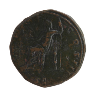 Sestertius of Marcus Aurelius (121–180; Roman emperor 161–180). Bust of Marcus Aurelius in laurel