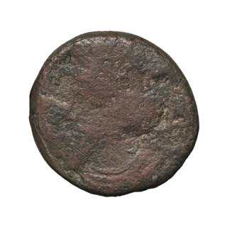 Bronze coin of Phraates V and Musa (3 BC–4 AD). Obverse: bust of Phraates V left, wearing a diadem