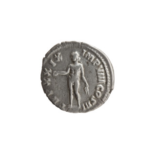 Denarius of Marcus Aurelius (121–180; Roman emperor 161–180), 175 CE. Obverse: Head of Marcus