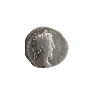 Denarius, Marcus Aurelius (121–180; Roman emperor 161–180), issuer. Obverse: Head of Marcus
