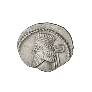 Drachma, Vardanes I (41–45). Obverse: bust of Vardanes I left, wearing a diadem. Reverse: Arsakes