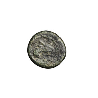 Bronze coin of Vardanes I (41–45 CE); Obverse: head of Vardanes I left, wearing diadem; Reverse:
