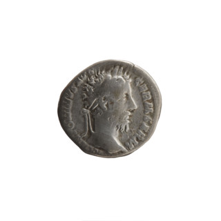 Denarius, Marcus Aurelius (121–180, Roman emperor 161–180), c. 175–176. Obverse: Head of Marcus