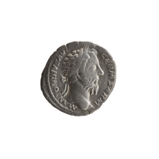 Denarius, Marcus Aurelius (121–180; Roman emperor 161–180), issuer: Marcus Aurelius; obverse: head