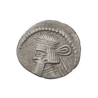 Drachma of Gotarzes II (King of the Parthians; 40–51). Obverse: bust of Gotarzes II left, wearing a