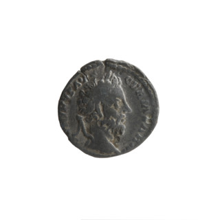 Denarius (forgery) of Marcus Aurelius (121–180; Roman emperor 161–180). Obverse: head of Marcus