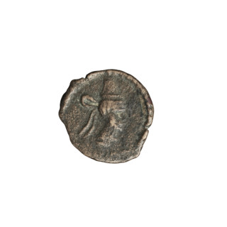 bronze coin of Gotarzes II (king of the Parthians; 40–51 CE). Obverse: head of Gotarzes II in