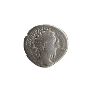 Denarius of Marcus Aurelius (121–180; Roman emperor 161–180), 176–177. Obverse: Head of Marcus