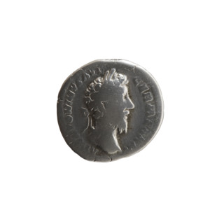 Denarius, Marcus Aurelius (121–180; Roman emperor 161–180), issuer. Obverse: Head of Marcus