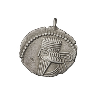 Drachma of Vologases I (51–79). Obverse: bust of Vologases I wearing a diadem, king facing left.
