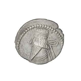 Drachma, Vologases I (51–79). Obverse: bust of Vologases I wearing a diadem, facing left. Reverse: