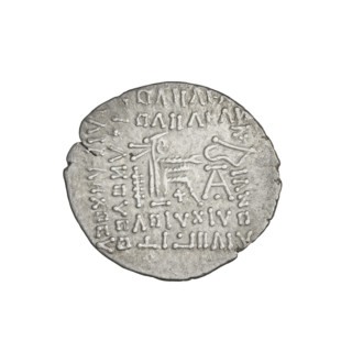 Drachma of Vologases I (r. 51–79). Obverse: bust of Vologases I wearing a diadem, king facing left.