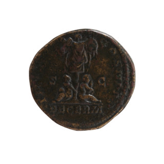 Dupondius of Marcus Aurelius (121–180; Roman emperor 161–180), obverse: head of Marcus Aurelius in