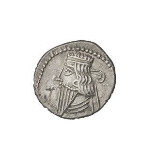 Drachma, Vologases I (51–79). Obverse: bust of Vologases I wearing a diadem, facing left. Reverse: