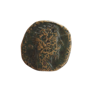 Dupondius of Marcus Aurelius (121–180; emperor 161–180), issuer. Obverse: Head of Marcus Aurelius