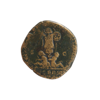Dupondius of Marcus Aurelius (121–180; emperor 161–180), obverse: head of Marcus Aurelius in