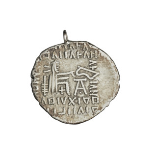 Drachma of Vologases I (51–79 CE). Obverse: bust of Vologases I wearing a diadem, king facing left.