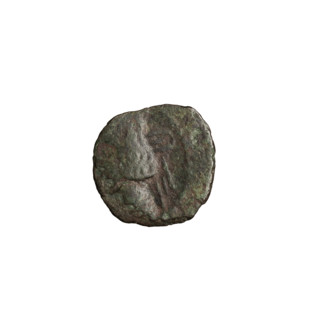 Bronze coin of Vologases I (51–79). Obverse: bust of Vologases I wearing a diadem, facing left.