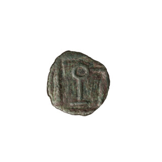 Bronze coin of Vologases I (51–79). Obverse: bust of Vologases I wearing a diadem, facing left.
