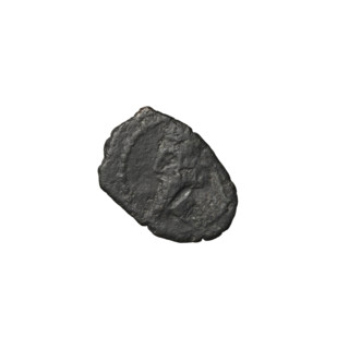 Bronze coin of Vologases I (51–79), Parthian Kingdom, Iran. Obverse: bust of Vologases I wearing a