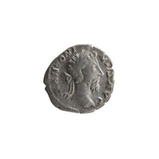 Denarius, Marcus Aurelius (121–180; Roman emperor 161–180), issuer; obverse: head of Marcus