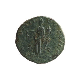 Dupondius; Marcus Aurelius (121–180; Roman emperor 161–180), issuer; obverse: head of Marcus