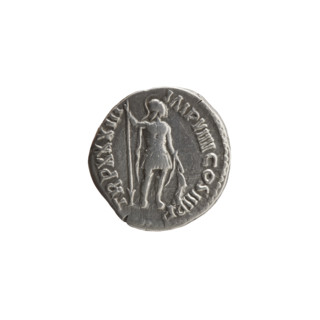 Denarius, Marcus Aurelius (121–180; Roman emperor 161–180), 178–179. Obverse: Head of Marcus