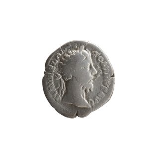 Denarius, Marcus Aurelius (121–180; Roman emperor 161–180), issuer. Obverse: Head of Marcus