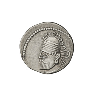 drachma, Vologases II (77–80), diadems, bows (armed), heads, busts, Arsakes I (King of Parthians;