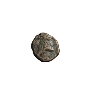Bronze coin of Mithridates IV (King of the Parthians; 129–140 AD). Obverse: head of Mithridates IV
