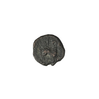 Bronze coin of Mithridates IV (King of the Parthians; reign c. 129–140 AD). Obverse: head of