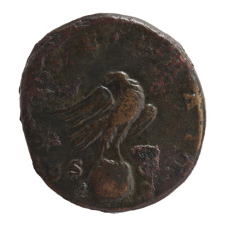Sestertius; posthumous issue for Marcus Aurelius (121–180, Roman emperor 161–180); issuer Commodus
