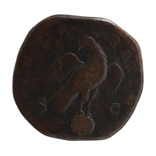 Sestertius, posthumous issue for Marcus Aurelius (121–180; Roman Emperor 161–180) with Commodus